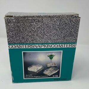 Acrylic Cocktail Napkin Coasters - Teal